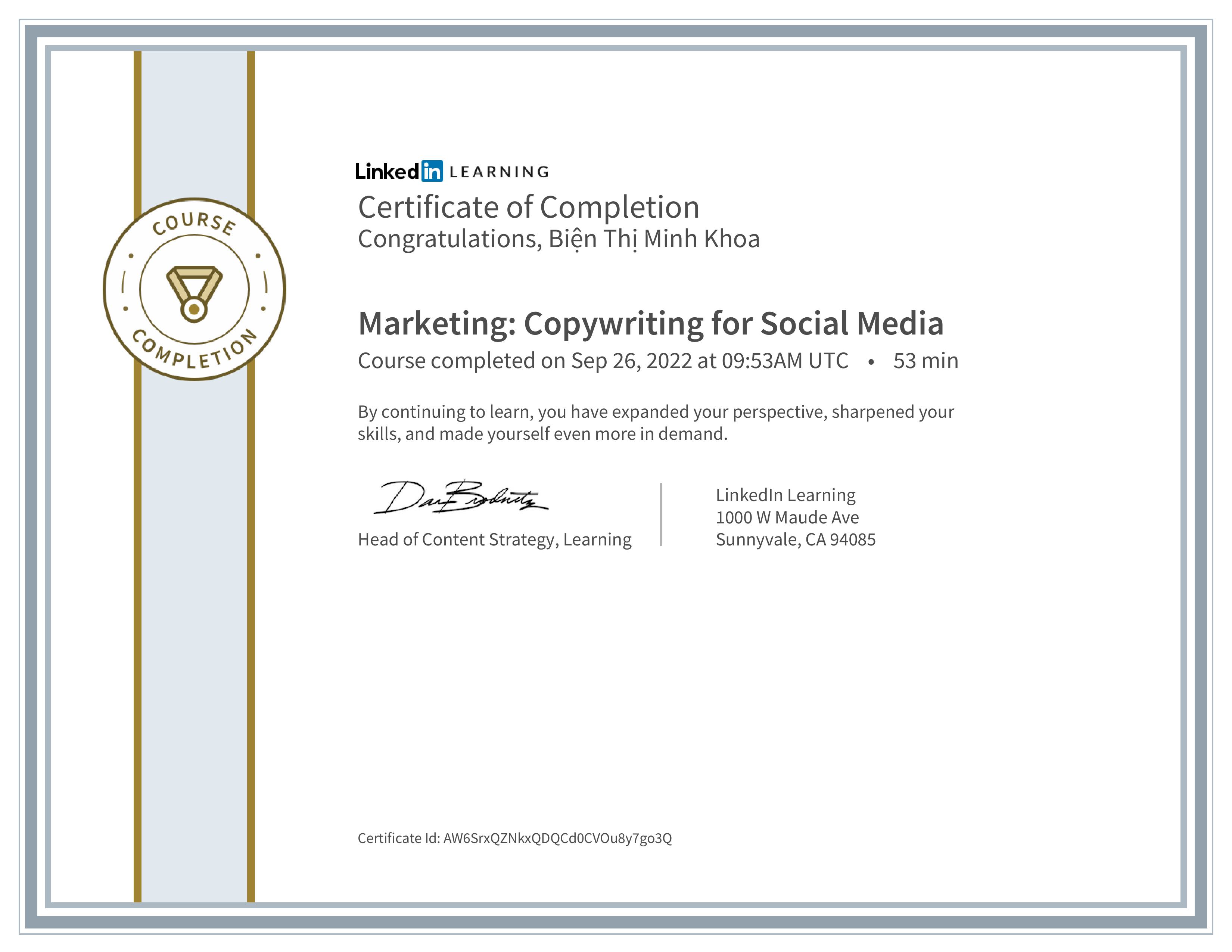 Marketing Copywriting for Social Media & Advertising